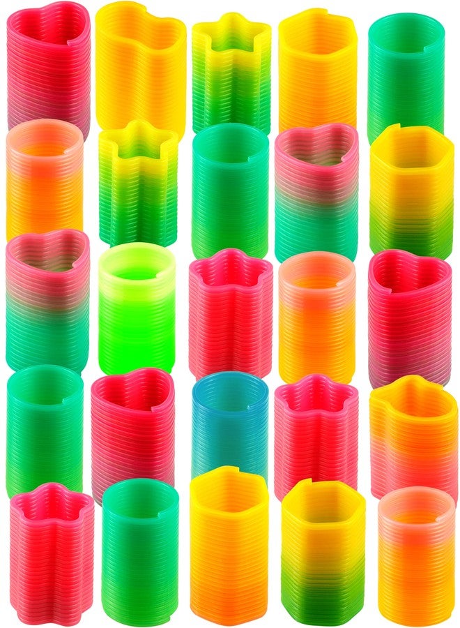Bedwina Rainbow Spring Toy Assortment - (Pack of 30) Mini Plastic Coil Spring Toy - Bright Colors and Shapes, Goody Bag Filler, Party Prizes and Stocking Stuffers for Kids - Image 1